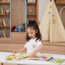VIGA Ati ƒe Puzzle Montessori 2in1 Puzzle Amagbewo