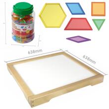 MASTERKIDZ LED Sidzenu Aɖaka Panel + Montessori Mosaic Blocks 140 pcs.