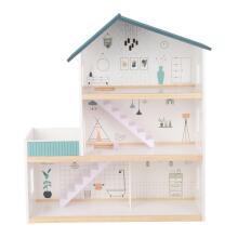 TOOKY TOY Large Wooden Dollhouse + Figures FSC