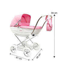 Arrue Princess Jr. Art.250613 Rosa Large classic doll stroller with bag