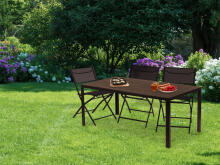 6-inimese aiapink 156x78 cm Polywood terrassimööbel pruun ModernHome