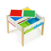 Puitlastemööbli komplekt: laud + 2 tooli ECOTOYS