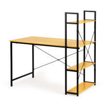 Wooden computer desk with loft shelves