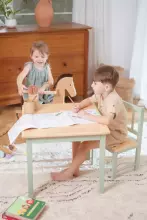 Geuther Activity Seating Set Art.2413SET_GRNA Puidust mööblikomplekt: laud ja 2 tooli