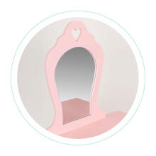 Large children's wooden dressing table with a mirror for girls pink ECOTOYS