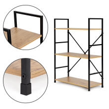 Lai Puitriiul Metallraami LOFT Stiilis, 3 Riiulit ModernHome