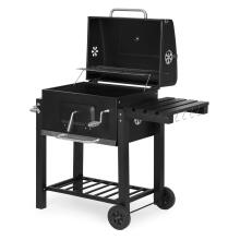 Suur söegrill kaanega, termomeeter, riiulid, rattad, tasuta puhur