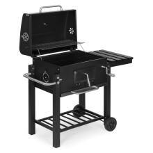 Suur söegrill kaanega, termomeeter, riiulid, rattad, tasuta puhur