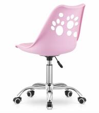 PRINT Chair Pink Faux Leather Swivel with Chrome Base