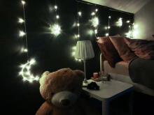 Kuuvalgustid, tähed, jõulutuled, kardin, 96LED