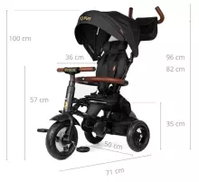 Bebe Basic Rito Deluxe Art.254139 Brown Laste kolmerattaline lenkstangiga, katuse ja täispuhutavate ratastega