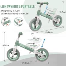 Mncylion Balance Bike Bobike Art.255175 Green Детский велосипед - бегунок с металлической рамой