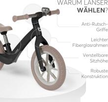 KikkaBoo Lanser Balance Bike Art.255182 Beige Children's bicycle - runner with metal frame