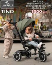 Lorelli Tino Art.10050682516 Pink Laste kolmerattaline lenkstangiga ja katusega