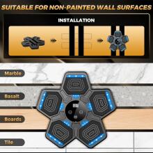 Music Boxing Machine Art.255571 Musical boxing trainer for kids and adults, wall-mounted boxing pad with Bluetooth and gloves