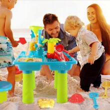 WOOPIE Veelaud 2in1 Liivakast XL Tooliga Aquapark 4-Basseiniga 13 tk.