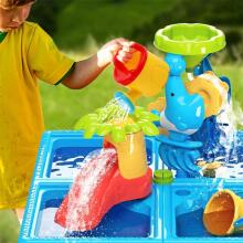WOOPIE Veelaud 2in1 Liivakast XL Tooliga Aquapark 4-Basseiniga 13 tk.