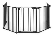 Lastele ja lemmikloomadele mõeldud mänguaiavärav, 5 paneeli, 60 cm, metall, must, ECOTOYS