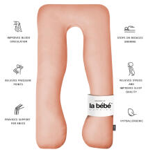 La Bebe™ Cushy Maternity Pillow Art.91914 Peach Многофункциональная подушка для беременных и кормящих (U Shaped) , наполнение синтепон, 155x80cm