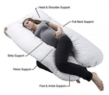 La Bebe™ Cushy Maternity Pillow Art.91914 Peach Многофункциональная подушка для беременных и кормящих (U Shaped) , наполнение синтепон, 155x80cm