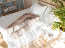 La Bebe™ Cushy Maternity Pillow Art.91911 Бежево-карамельный Многофункциональная подушка для беременных и кормящих (U Shaped) , наполнение синтепон, 155x80cm