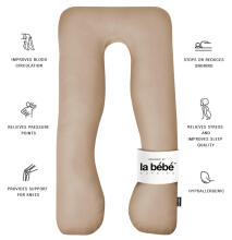 La Bebe™ Cushy Maternity Pillow Art.91911 Бежево-карамельный Многофункциональная подушка для беременных и кормящих (U Shaped) , наполнение синтепон, 155x80cm
