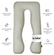 La Bebe™ Cushy Maternity Pillow Art.91919  Light Grey Многофункциональная подушка для беременных и кормящих (U Shaped) , наполнение синтепон, 155x80cm