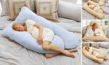 La Bebe™ Cushy Maternity Pillow Art.91919  Light Grey Многофункциональная подушка для беременных и кормящих (U Shaped) , наполнение синтепон, 155x80cm