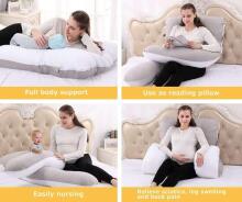La Bebe™ Cushy Maternity Pillow Art.91910 White Многофункциональная подушка для беременных и кормящих (U Shaped) , наполнение синтепон, 155x80cm