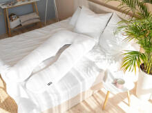 La Bebe™ Cushy Maternity Pillow Art.91910 White Многофункциональная подушка для беременных и кормящих (U Shaped) , наполнение синтепон, 155x80cm