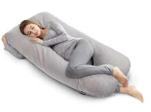 La Bebe™ Cushy Maternity Pillow Art.91910 White Многофункциональная подушка для беременных и кормящих (U Shaped) , наполнение синтепон, 155x80cm