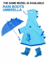 Kids Soft Raincoat Dino Art.258547 Blue   детский стильный дождевик