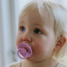 Frigg Daisy Round Latex Art.101613 Cream/Lupine Pacifier (nipple) made of 100% natural rubber 0-6 months (2 pcs.)