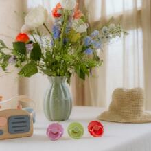 Frigg Daisy Round Latex Art.101942 Сhamomile/Croissant Pacifier (nipple) made of 100% natural rubber 0-6 months (2 pcs.)