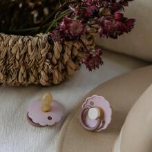 Frigg Daisy Round Latex Night Art.76221479 Blush night/Cream Pacifier (nipple) made of 100% natural rubber 0-6 months (2 pcs.)