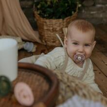 Frigg Daisy Round Latex Art.76222484 Biscuit/Cream Pacifier (nipple) made of 100% natural rubber 6-18 months (2 pcs.)