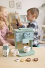 ECOTOYS Puidust mängukohvimasina baristakomplekt lastele