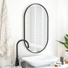 Ovaalne peegel 100x50cm must raam