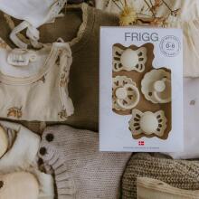 Frigg Pacifiers 4-pack Round Latex/Silicone Art.101484 Cream Pacifier (nipple) made of 100% natural rubber 0-6 months (4 pcs.)
