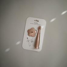 Mushie Flower Toothbrush  Art.2530466 Pale Daffodil first silicone toothbrush