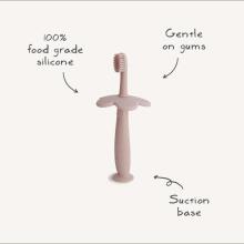 Mushie Flower Toothbrush  Art.2530466 Pale Daffodil first silicone toothbrush