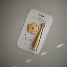 Mushie Flower Toothbrush  Art.2530466 Pale Daffodil first silicone toothbrush