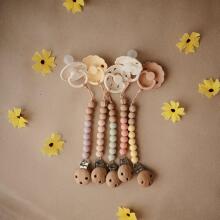 Mushie Silicone Pacifier Clip Eva Art.2090153 Redwood Pacifier holder