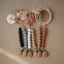 Mushie Silicone Pacifier Clip Halo Art.2120014 Black  Pacifier holder