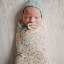 Mushie Muslin Swaddle Art.101242 Green Paisley