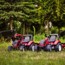 FALK Punane Pedal Traktor Valtra S4 Kaarikuga 3-aastastele ja vanematele