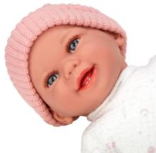 Doll with Sound, Pink Hat, 34 cm