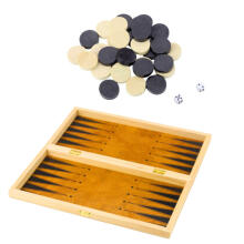 Klassikaline 3-ühes loogikamäng: maled, kabe, backgammon puidust
