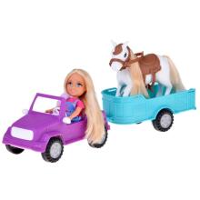 WOOPIE ROYAL Doll Niki Set with Horse, Car, and Trailer