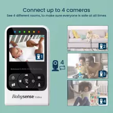 Babysense Compact Video Baby Monitor with 2 Cameras Art.V24R-2 Digitaalne beebimonitor koos ekraaniga
